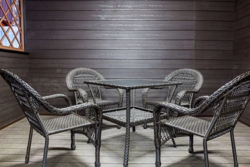 Садовый комплект из искусственного ротанга Мэдисон НЬЮ (Medison NEW) стол квадратный 80х80 + 4 кресла без подушек