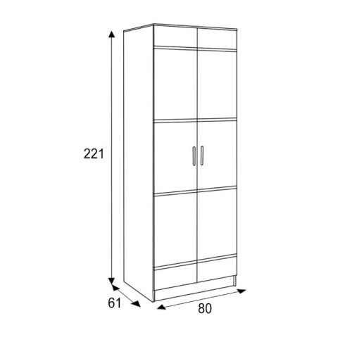Шкаф 2-х дверный Сакура, венге/лоредо