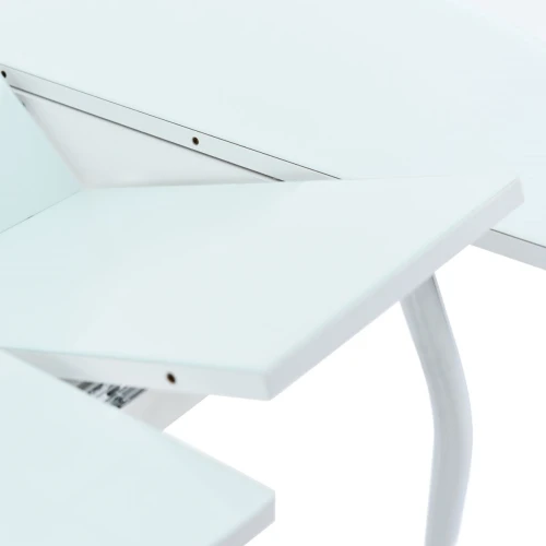 Стол «Ривьера» круг, стекло белый, опоры хром