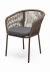 "Марсель" стул плетеный из роупа, каркас алюминий коричневый (RAL8016) муар, роуп коричневый круглый, ткань темно-серая 027