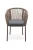 "Марсель" стул плетеный из роупа, каркас алюминий коричневый (RAL8016) муар, роуп коричневый круглый, ткань темно-серая 027