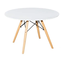 SQT-11 Стол журнальный БЕЛЫЙ D60*50, столешница МДФ, основание бук+металл