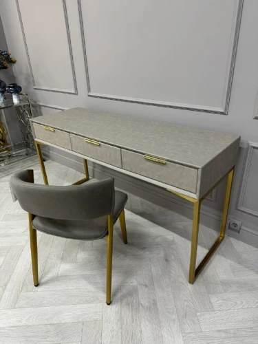 Стул обеденный Аманда DC-1115, бежевый/золотой