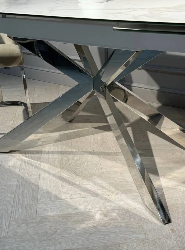 Стол обеденный раскладной Иллюзион MC22026DT, 160(240)х90х76 см, белый мрамор