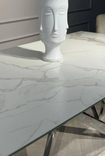 Стол обеденный раскладной Иллюзион MC22026DT, 160(240)х90х76 см, белый мрамор