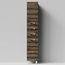 Пенал Орландо 35 напольный, Дуб крымский коричневый ПВХ 131005-9005, левый, бельевая корзина