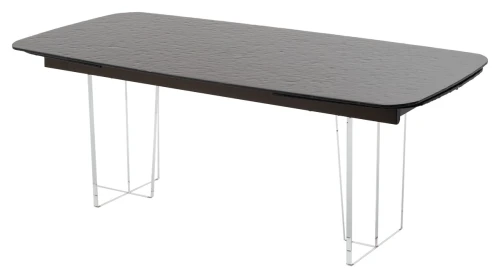 Стол LAURITS 200 GOLDEN, стекло BUBBLE  / Прозрачный каркас ®DISAUR