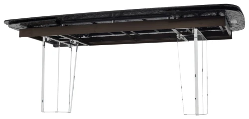 Стол LAURITS 200 GOLDEN, стекло BUBBLE  / Прозрачный каркас ®DISAUR