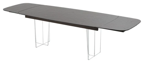 Стол LAURITS 200 GOLDEN, стекло BUBBLE  / Прозрачный каркас ®DISAUR