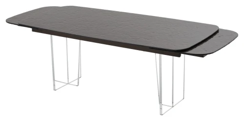 Стол LAURITS 200 GOLDEN, стекло BUBBLE  / Прозрачный каркас ®DISAUR