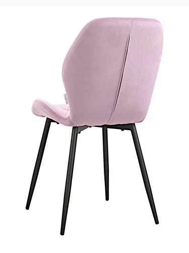 DC826 Стул мягкий, СИРЕНЕВЫЙ#G62-27 велюр, каркас металл черный КРУГЛЫЙ