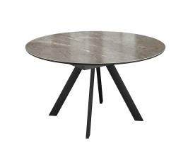 Стол DikLine SKC120 d1200 Керамика Tundra Gris (темно-серый суперглянец)/подстолье черное/опоры черные