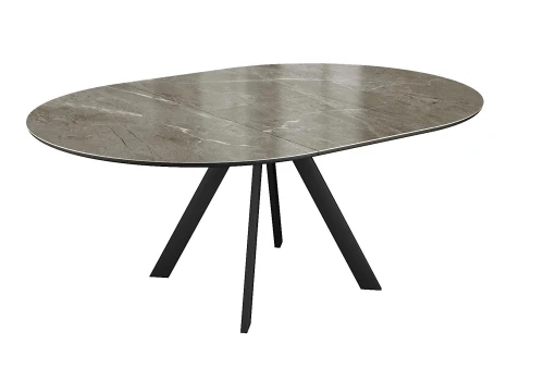 Стол DikLine SKC120 d1200 Керамика Tundra Gris (темно-серый суперглянец)/подстолье черное/опоры черные