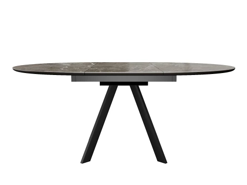 Стол DikLine SKC120 d1200 Керамика Tundra Gris (темно-серый суперглянец)/подстолье черное/опоры черные