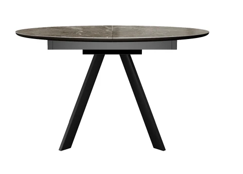 Стол DikLine SKC120 d1200 Керамика Tundra Gris (темно-серый суперглянец)/подстолье черное/опоры черные