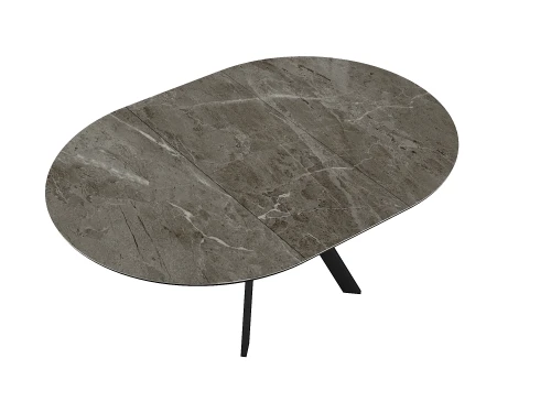 Стол DikLine SKC120 d1200 Керамика Tundra Gris (темно-серый суперглянец)/подстолье черное/опоры черные