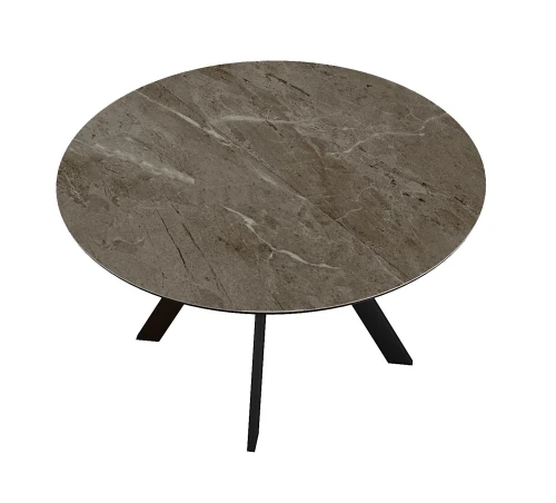 Стол DikLine SKC120 d1200 Керамика Tundra Gris (темно-серый суперглянец)/подстолье черное/опоры черные