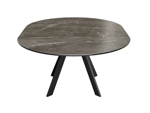 Стол DikLine SKC120 d1200 Керамика Tundra Gris (темно-серый суперглянец)/подстолье черное/опоры черные