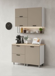 Готовая кухня МК Аленушка 1,2м с ящ.в 2 Орешник Матовый Вижен,скоба черный,сонома (без столешницы)