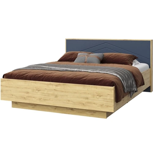 Кровать «Тиана» 160x200 КМК 0967.3, дуб наварра/синий матовый