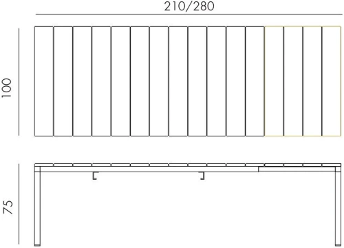 Стол раздвижной Rio 210, тортора