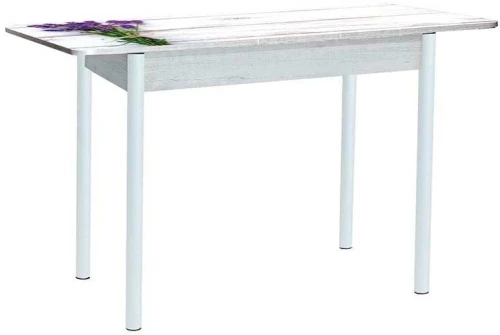 Нью йорк фотопечать стол обеденный раздвижной / букет/бетон белый/белый