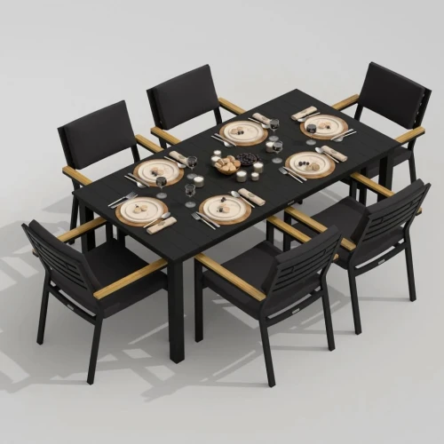 Стол обеденный DOLLA 180 см карбон