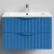 Тумба Эйфория 80 F6, пример RAL 5019 Капри синий, матовая, 2 ящика, подвесной Vodok с раковиной в комплекте