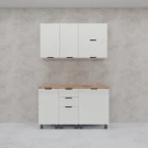 МК Аленушка 1,4м с ящ. Лотос Молочный,скоба антрацит,сонома