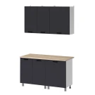 МК Аленушка 1,4м Лаванда Сталь,скоба черный,сонома