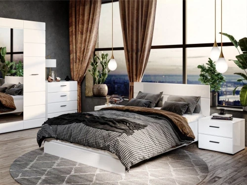 Тумба «Йорк», Белый/белый глянец