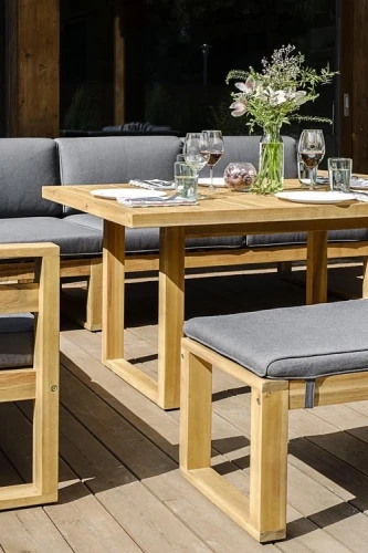 Мебель садовая для лаунж зоны из акации BOOKA с обеденным столом  Joygarden
