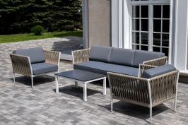 "Касабланка" лаунж-зона плетеная из роупа 5-местная, цвет бежевый gray
