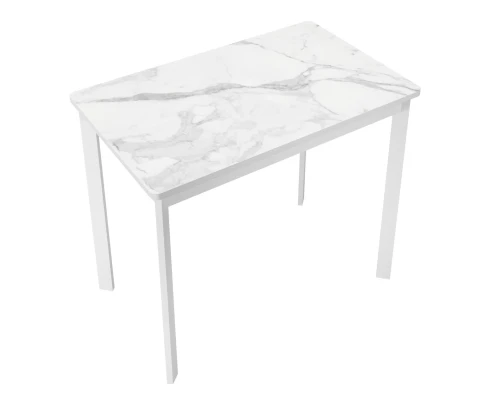 Стол DikLine LK90 Керамика Белый мрамор/подстолье белое/опоры белые