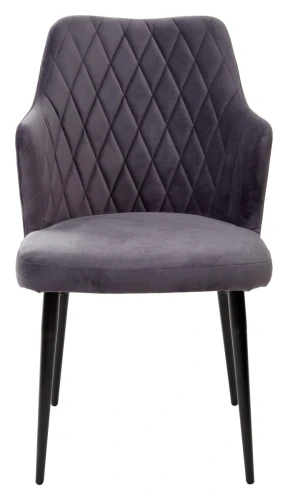 Стул HERMAN СЕРЫЙ #27, велюр / черный каркас М-City