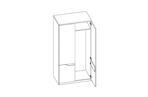 Шкаф 2DG, EVORA, цвет дуб веллингтон\белый