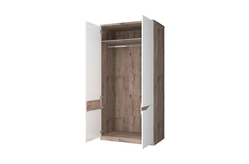 Шкаф 2DG, EVORA, цвет дуб веллингтон\белый