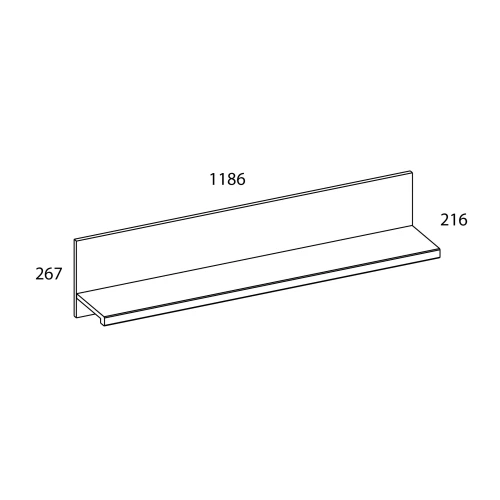 Полка навесная Т, JAZZ, цвет Каштан найроби