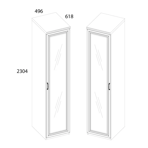 VALENCIA, Шкаф 1DGZ. Цвет СЕРЫЙ