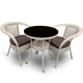 Комплект мебели стол Венеция + 2 кресла Руардин из искусственного ротанга Wood