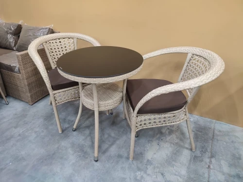 Комплект мебели стол Венеция + 2 кресла Руардин из искусственного ротанга Wood