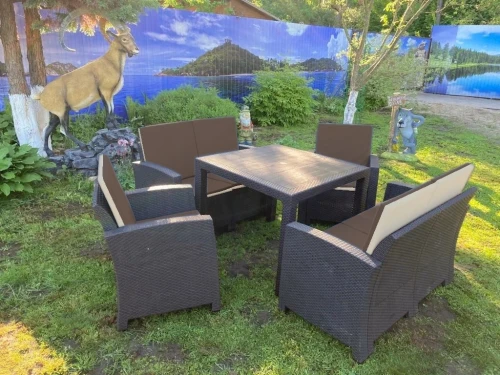 Комплект мебели под искусственный ротанг для отдыха Калифорния «California Family Mini Set» арт.77787/77763/8422  -  2П