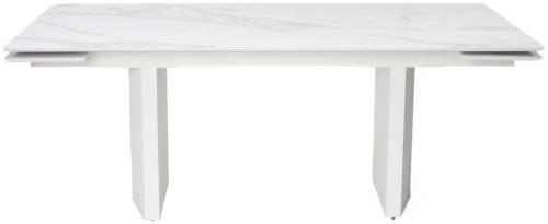 Стол МОЦАРТ 200 Белый мрамор, стекло / Белый М-City