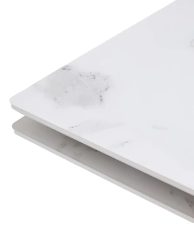 Стол МОЦАРТ 200 Белый мрамор, стекло / Белый М-City