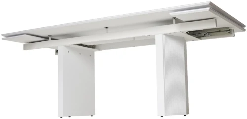 Стол МОЦАРТ 200 Белый мрамор, стекло / Белый М-City