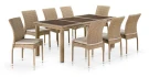 Комплект плетеной мебели T365/Y380B-W65 Light Brown (8+1)
