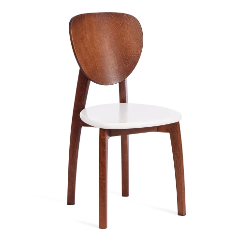 Стул DIAMANTE жесткое сидение бук, 42 х 42 х 85 см, коричневый / белый (Комплект из 2 шт.)