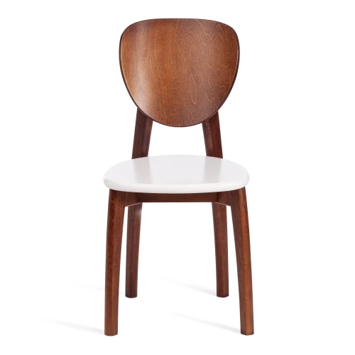 Стул DIAMANTE жесткое сидение бук, 42 х 42 х 85 см, коричневый / белый (Комплект из 2 шт.)