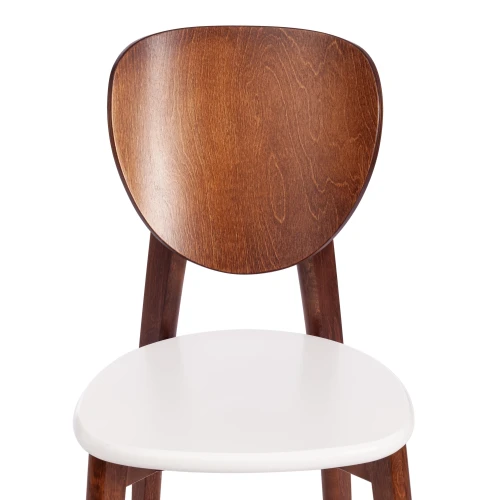 Стул DIAMANTE жесткое сидение бук, 42 х 42 х 85 см, коричневый / белый (Комплект из 2 шт.)