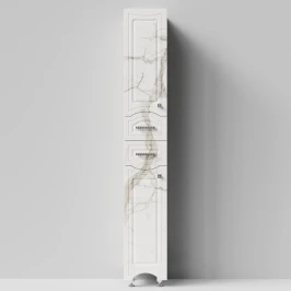 Пенал Адам 30 напольный, Мрамор Белый натур милк ПВХ 2537, левый